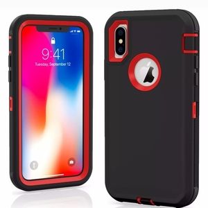 iPhone XR Red & Black Protective Defender Case
